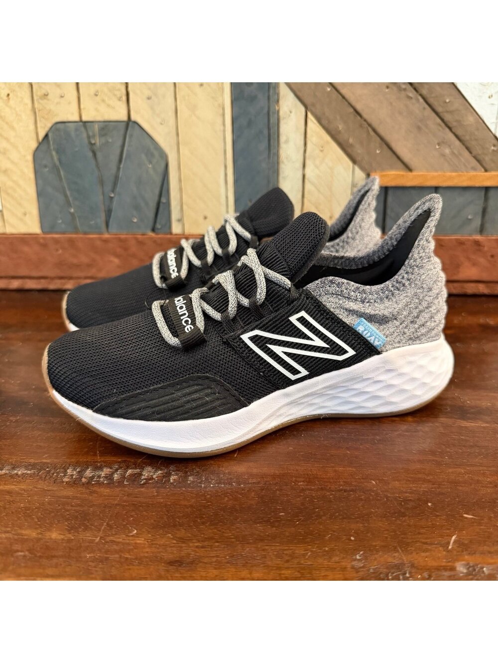 New Balance Kids Fresh Foam Roav V1 Black Grey Sneakers Size 12C